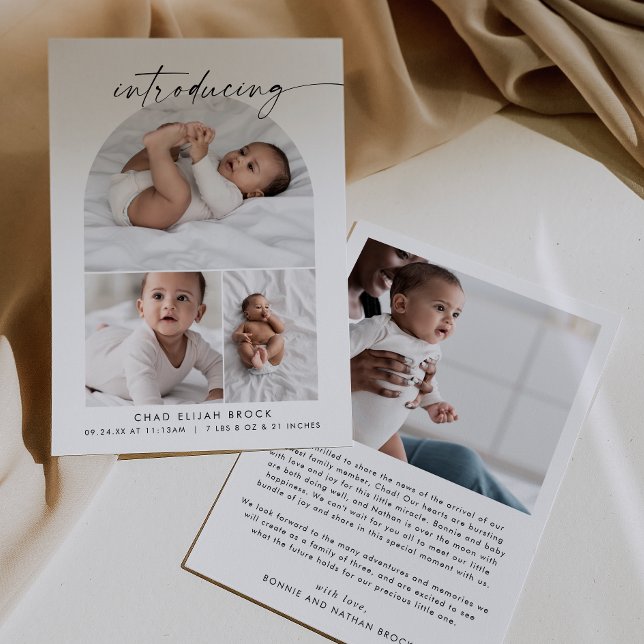 Anuncio Nacimiento del Collage de fotos Boho Arch moderno (Subido por el creador)