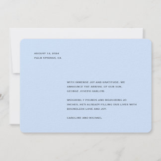 Anuncio Nacimiento elegante de Baby Blue Boy
