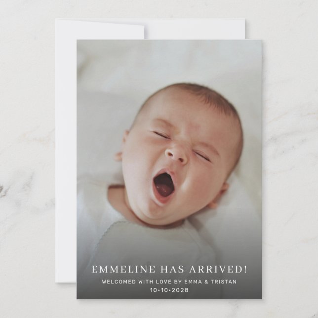 Anuncio Nacimiento fotográfico de Baby 2 (Anverso)