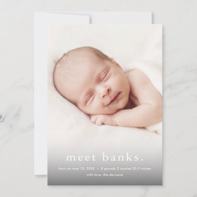 Anuncio Nacimiento fotográfico moderno de bebé 3 (Anverso)