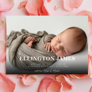 Anuncio Nacimiento horizontal simple y elegante de foto be