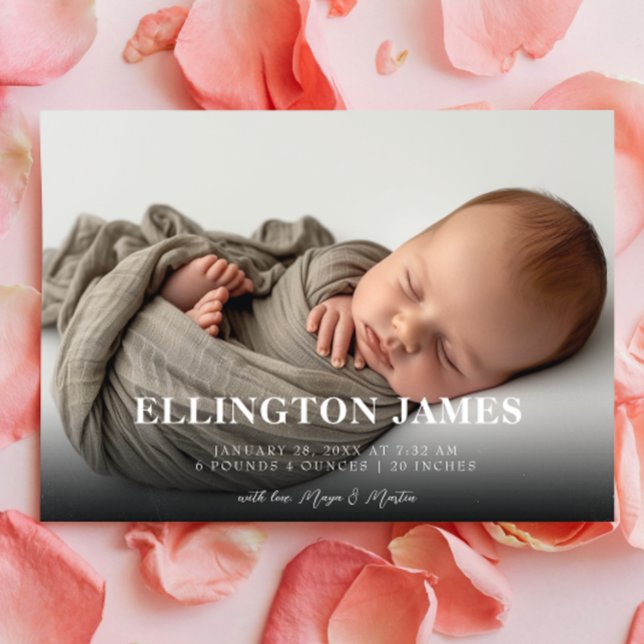 Anuncio Nacimiento horizontal simple y elegante de foto be (Subido por el creador)