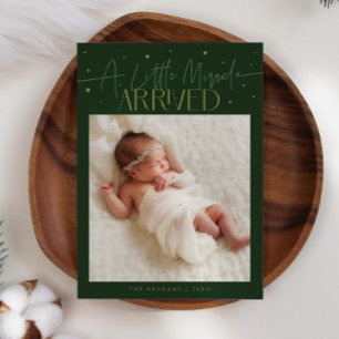 Anuncio Nacimiento Milagro Navideño Verde Foto