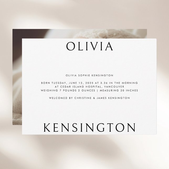 Anuncio Nacimiento mínimo simple de bebé de foto blanca ne (Subido por el creador)