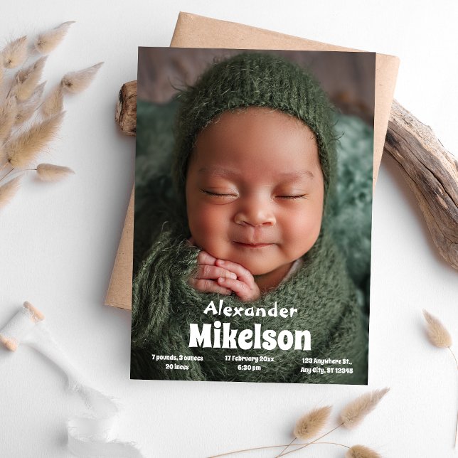 Anuncio Nacimiento moderno de foto bebé (Subido por el creador)