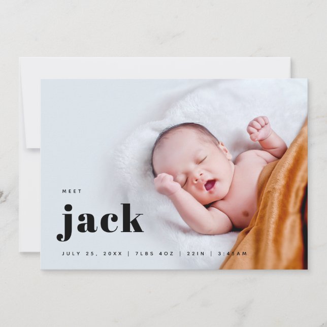 Anuncio Nacimiento negrita moderno del bebé (Anverso)