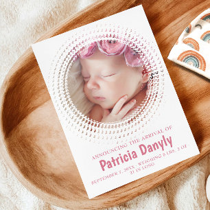 Anuncio Nacimiento Niña Collage de fotos Simple Mínimo