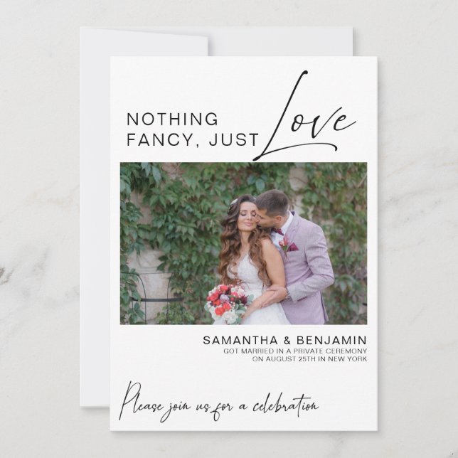 Anuncio Nada Fancy Pero Amar | Fiesta Elopement (Anverso)