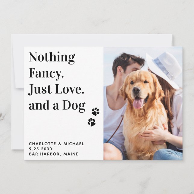 Anuncio Nada Fancy Sólo Amor Y Un Boda De Perros (Anverso)