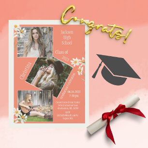 Anuncio Naranja de imágenes de collage de fotos personaliz