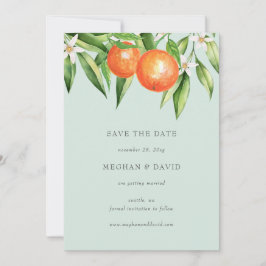 Anuncio Naranja Flores Citrus Botanical Save the Date