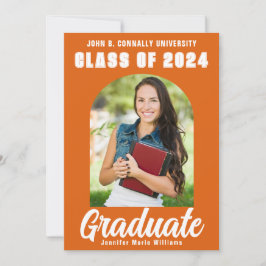Anuncio Naranja Graduado Blanco Foto Moderno Negrita Gradu