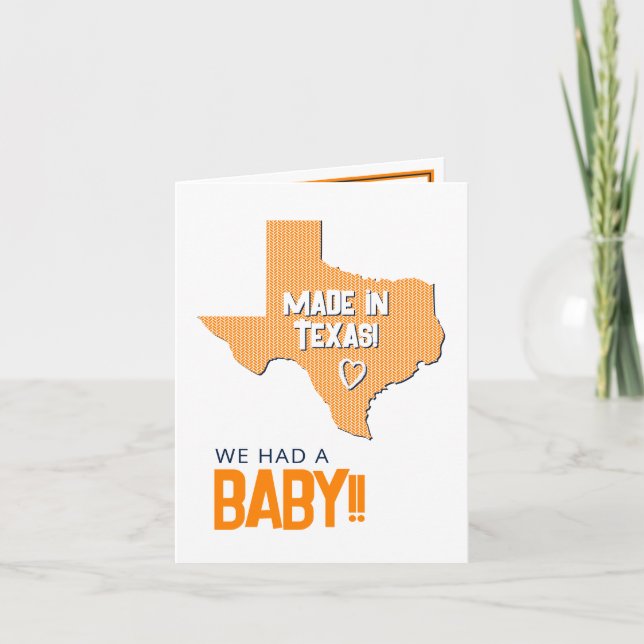 Anuncio Naranja Herringbone hecho en Texas Photo Baby (Anverso)