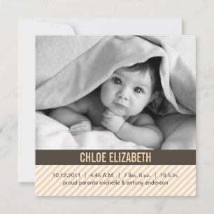 Anuncio Naranja moderno Pinstripes Nacimientos