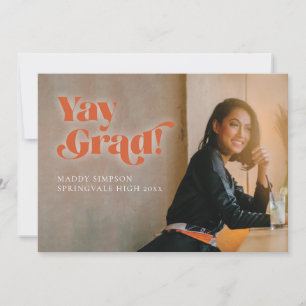 Anuncio Naranja Negrita Moderna Graduación de Foto Minimal