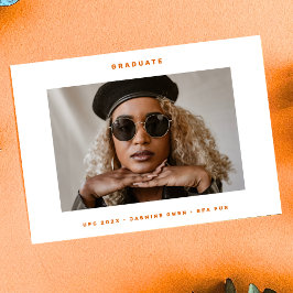 Anuncio Naranja White Funky Photo College Graduación fotog