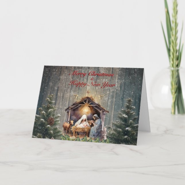 Anuncio Nativity Scene Christmas Card (Anverso)