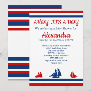 Anuncio Nautical Ahoy es un joven Baby Shower de la Marina