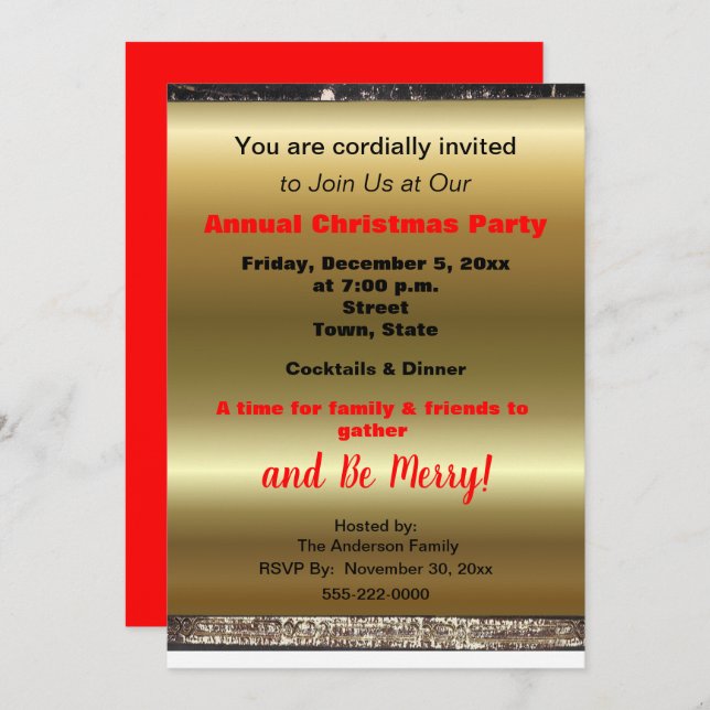 Anuncio Navidades anuales Fiesta Secreto Santa Gold Red (Anverso / Reverso)