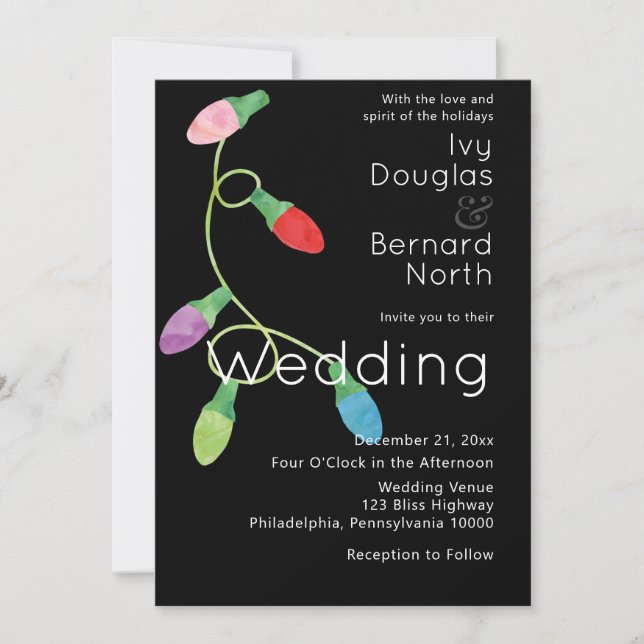 Anuncio Navidades audaces modernos iluminan Boda de vacaci (Anverso)