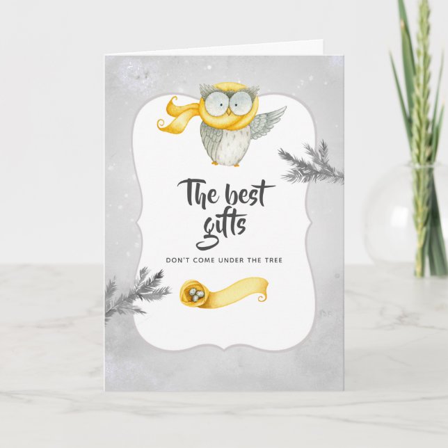 Anuncio Navidades De Lechuza De Invierno Esperan Foto Del  (Anverso)