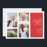 Anuncio Navidades de tiempo más maravillosos multifoto<br><div class="desc">Moderno,  gráfico mínimo navidades tarjeta multifoto de vacaciones. Diseño gráfico moderno de 4 fotos con la mayor maravillosa época del año</div>