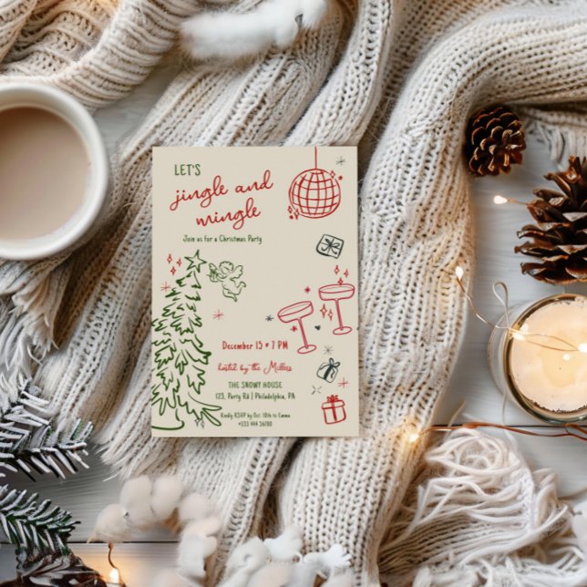 Anuncio Navidades dibujados a mano fiesta jingle y mingle (Subido por el creador)