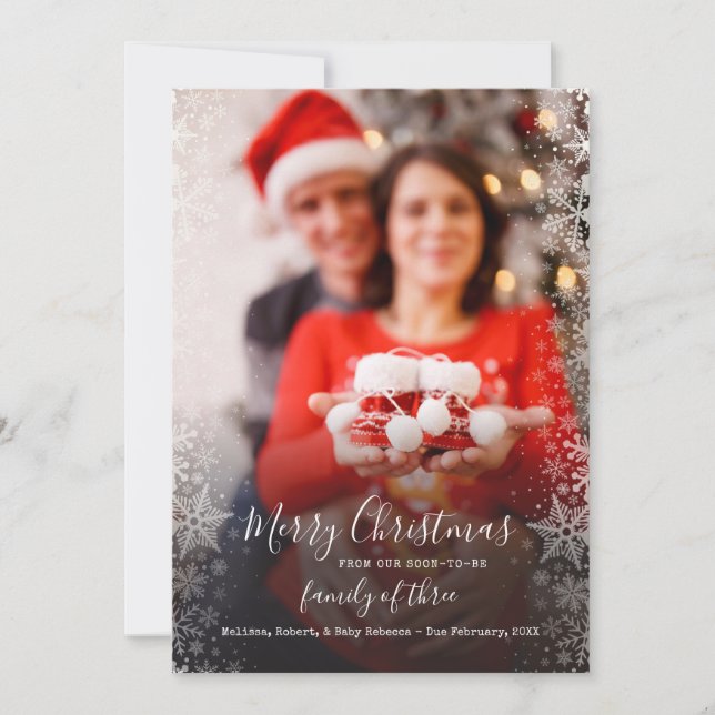 Anuncio Navidades Embarazo familiar de fotografía en parej (Anverso)