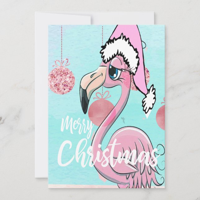 Anuncio Navidades Flamingo Blue Pink Greet (Anverso)