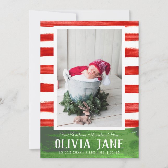 Anuncio Navidades Miracle 3 Foto Red Green Stripe Nacimien (Anverso)