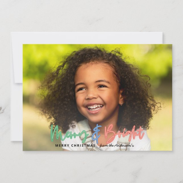 Anuncio Navidades multifoto neón colorido brillante modern (Anverso)