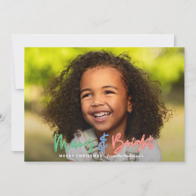 Anuncio Navidades multifoto neón colorido brillante modern (Anverso)