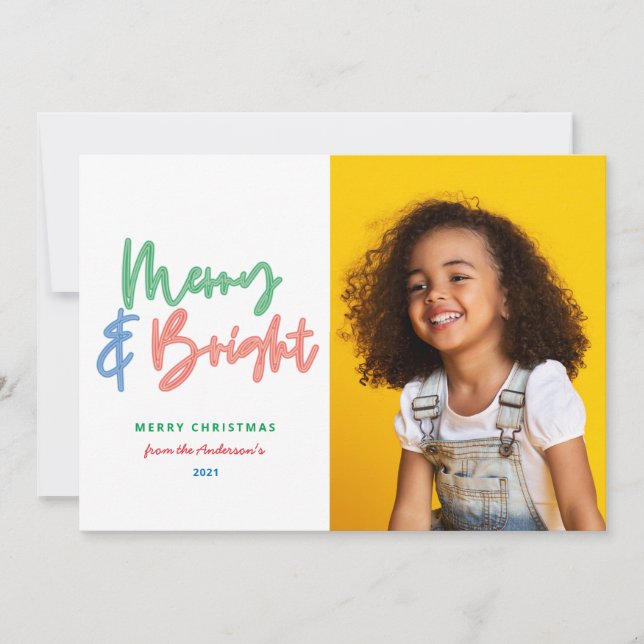 Anuncio Navidades multifoto neón colorido brillante modern (Anverso)