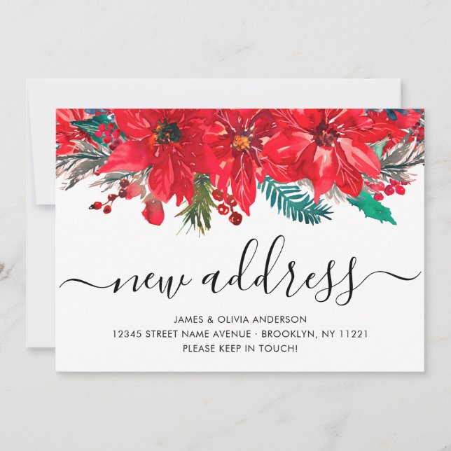 Anuncio Navidades Poinsettia Nueva dirección vacaciones en (Anverso)