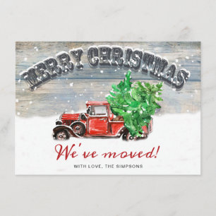 Anuncio Navidades rojos vintage de la granja de camiones d