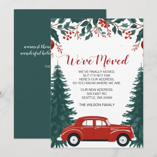 Anuncio Navideño del Coche Rojo Nos hemos Mudado (Anverso / Reverso)