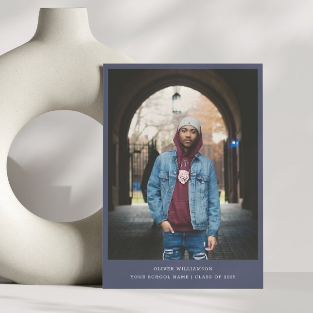 Anuncio Negrita Simple Navy Blue Modern Photo Graduation (Subido por el creador)