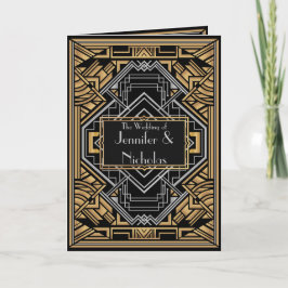 Anuncio Negro, Estilo Art Déco de Oro y Plata Falsos