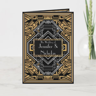 Anuncio Negro, Estilo Art Déco de Oro y Plata Falsos