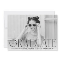 Negro | Graduación de fotos simple y moderna