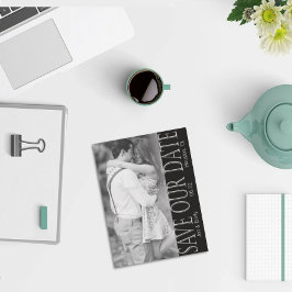 Anuncio Negro vertical y blanco Guardar la fecha 5 x 7