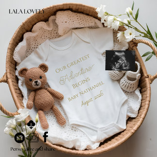 Anuncio Neutral Baby Reveal Pregnancy announcement card