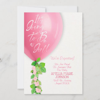Anuncio New Baby Girl Announcement Card