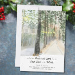 Anuncio New Neck of the Woods Rustic Winter Holiday Moving<br><div class="desc">Winter landscape 2-in-1 holiday moving announcement and christmas card with peaceful watercolor scene of country lane in winter with lantern lights and the soft glow of the sun. The wording reads "wishing you peace and love for Christmastime from our New Neck of the Woods" and the template is ready for...</div>