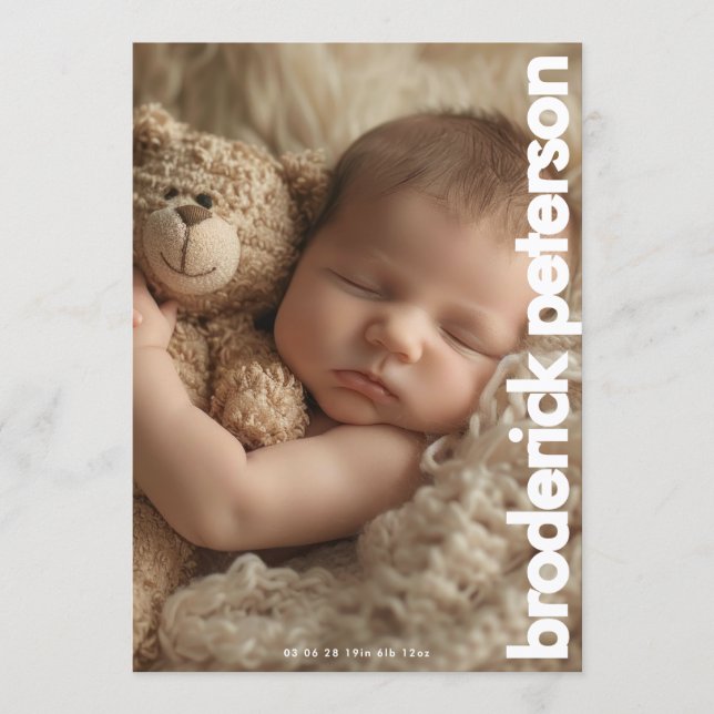 Anuncio Newborn Simple Modern Photo Birth (Anverso)