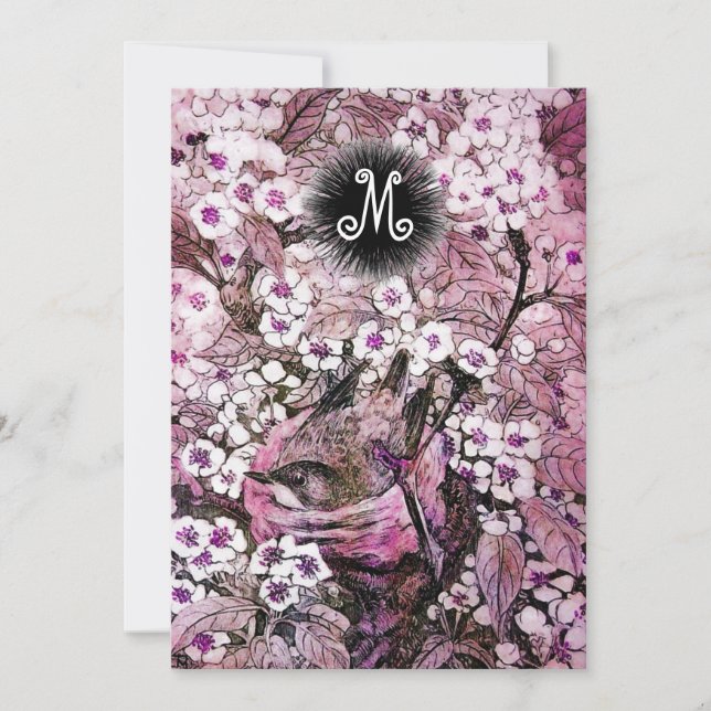 ANUNCIO NIDO DE AVES,FLORES DE PRIMAVERA ROSA DE ÁRBOL BLA (Anverso)