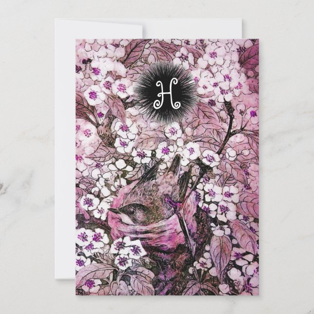 ANUNCIO NIDO DE PÁJARO, ÁRBOL FLORES ROSADAS BLANCAS DE PR (Anverso)
