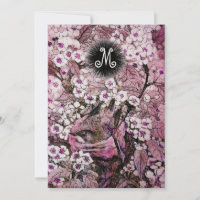NIDO DE PÁJARO, ÁRBOL FLORES ROSADAS BLANCAS DE PR