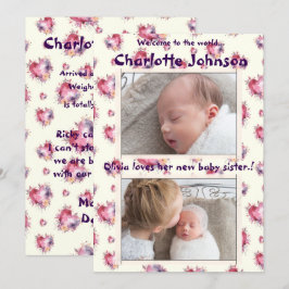 Anuncio Niña bebé con nueva llegada de hermanos