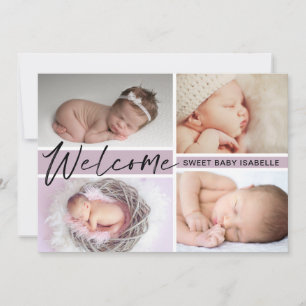 Anuncio Niña Bienvenida Dulce Bebé Fotocolage Nacimiento